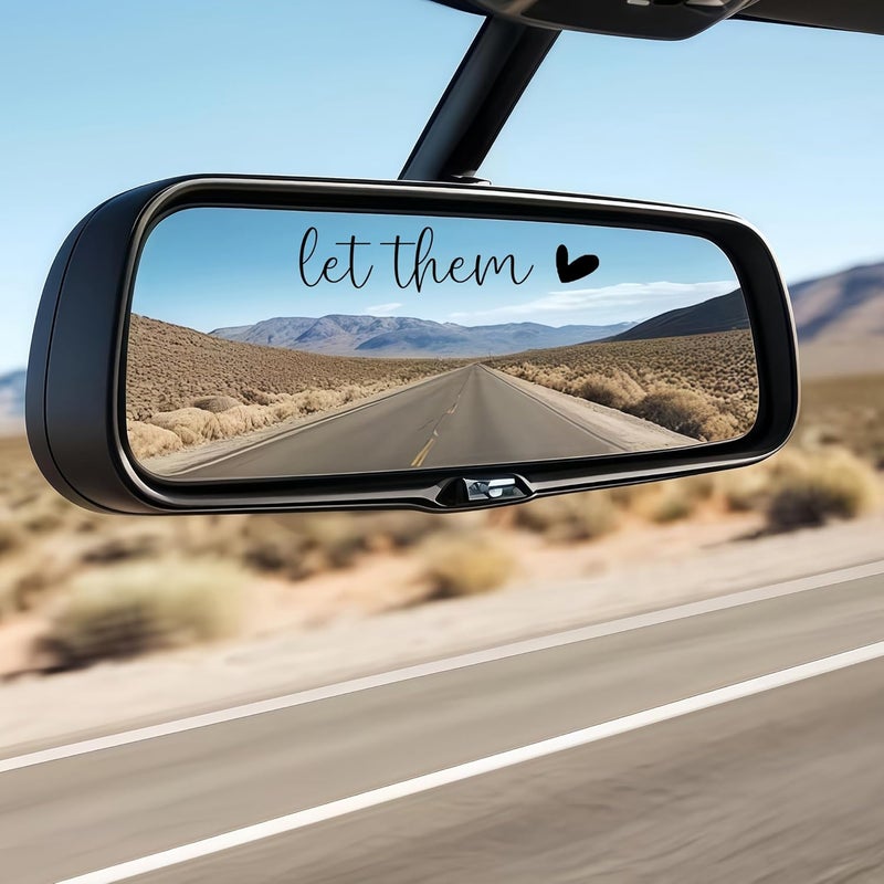 CIKTCOKO 4 x Let Them Mental Health Awareness Rear View Mirror Sticker,Affirmation Mirror Stickers,Car Rearview Mirror Decal,Car Accessories For Women,Water Bottle Laptop Bumper Tumblers Vanity Mirror Decal - Image 3